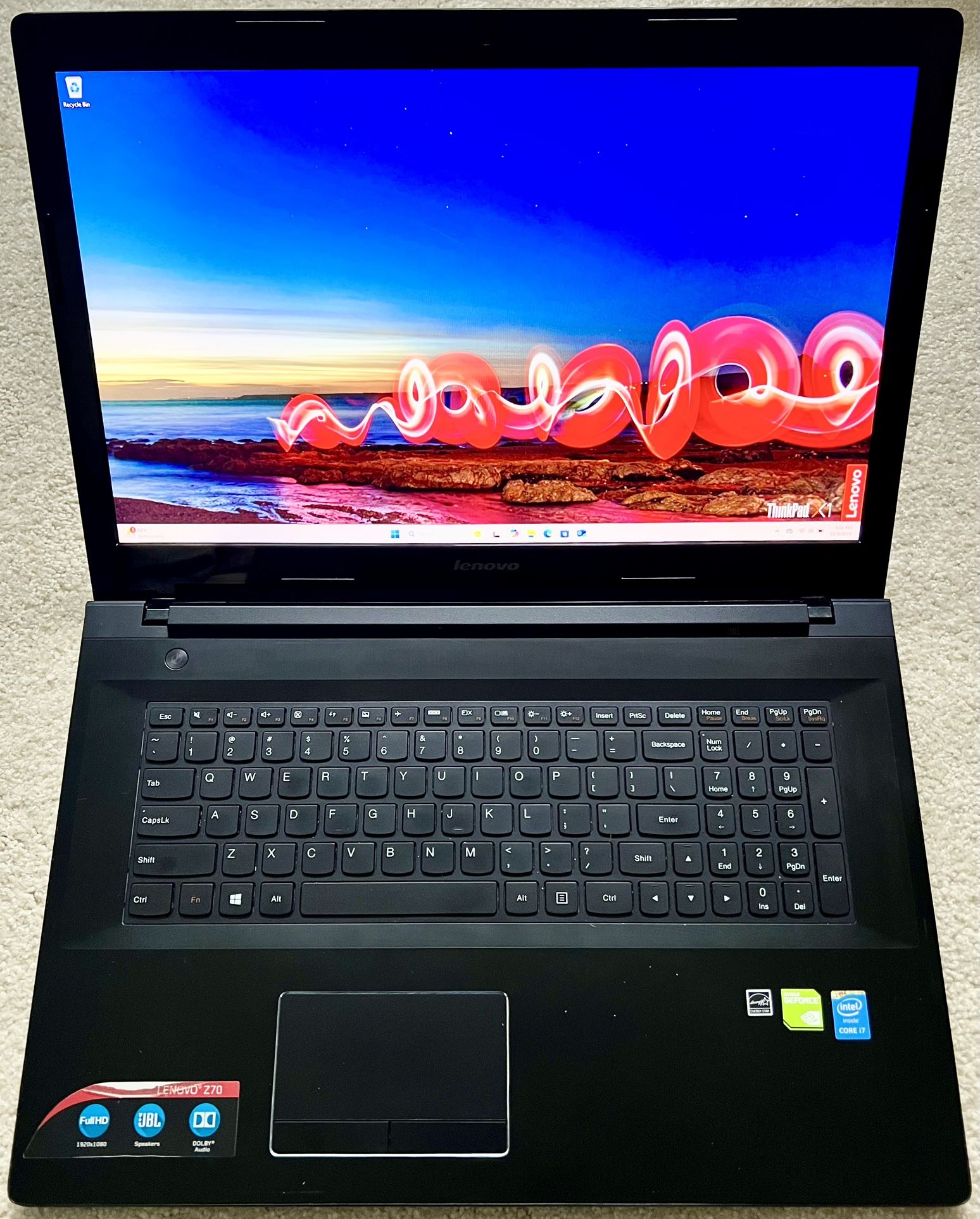 Lenovo Z70-80 17.3” GeForce 840M i7-5500U 2.4GHz 16GB 256GB SSD DVDRW JBL Audio Win11Pro Office24