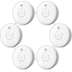 Smoke Detector Interconnected, Wireless Smoke Alarm with 5 Years Replaceable Battery, 10-Year Lifetime Fire Alarm with Silence Function and Low Batter