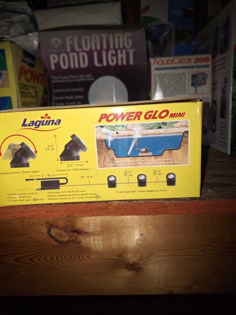 New Old Stock. Three BRIGHT submersible POND LIGHTS.