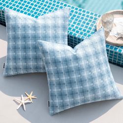 MIULEE Pack of 2 Outdoor Waterproof Throw Pillow Covers Decorative Outdoor Pillowcases Farmhouse Water Resistant Cushion Covers for Patio Garden Couch