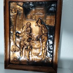 1984 VINTAGE COPPER RELIEF  DUTCH ARTWORK 10"×7.5"