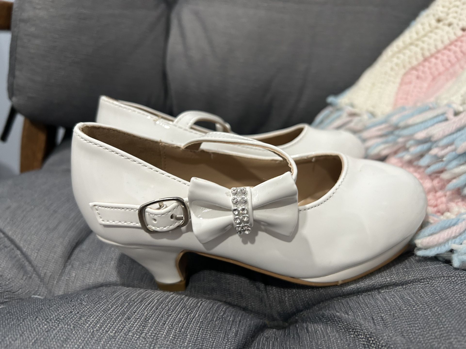 White Heels Size 11 Little Girls