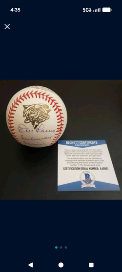Don Larsen numbered edition signed ball. Beckett certified