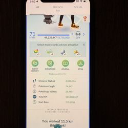 Original 2016 Pokémon Go Level 71 Account iPhone XS 256gb