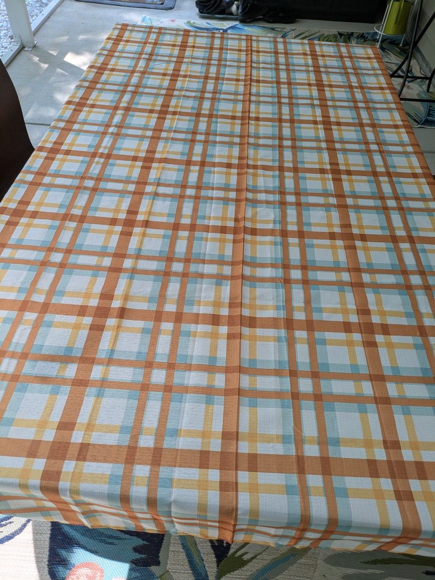 Plaid Fabric Tablecloth 50" x 70"