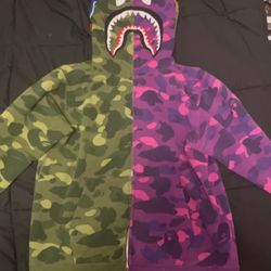 Purple/Green bape hoodie 