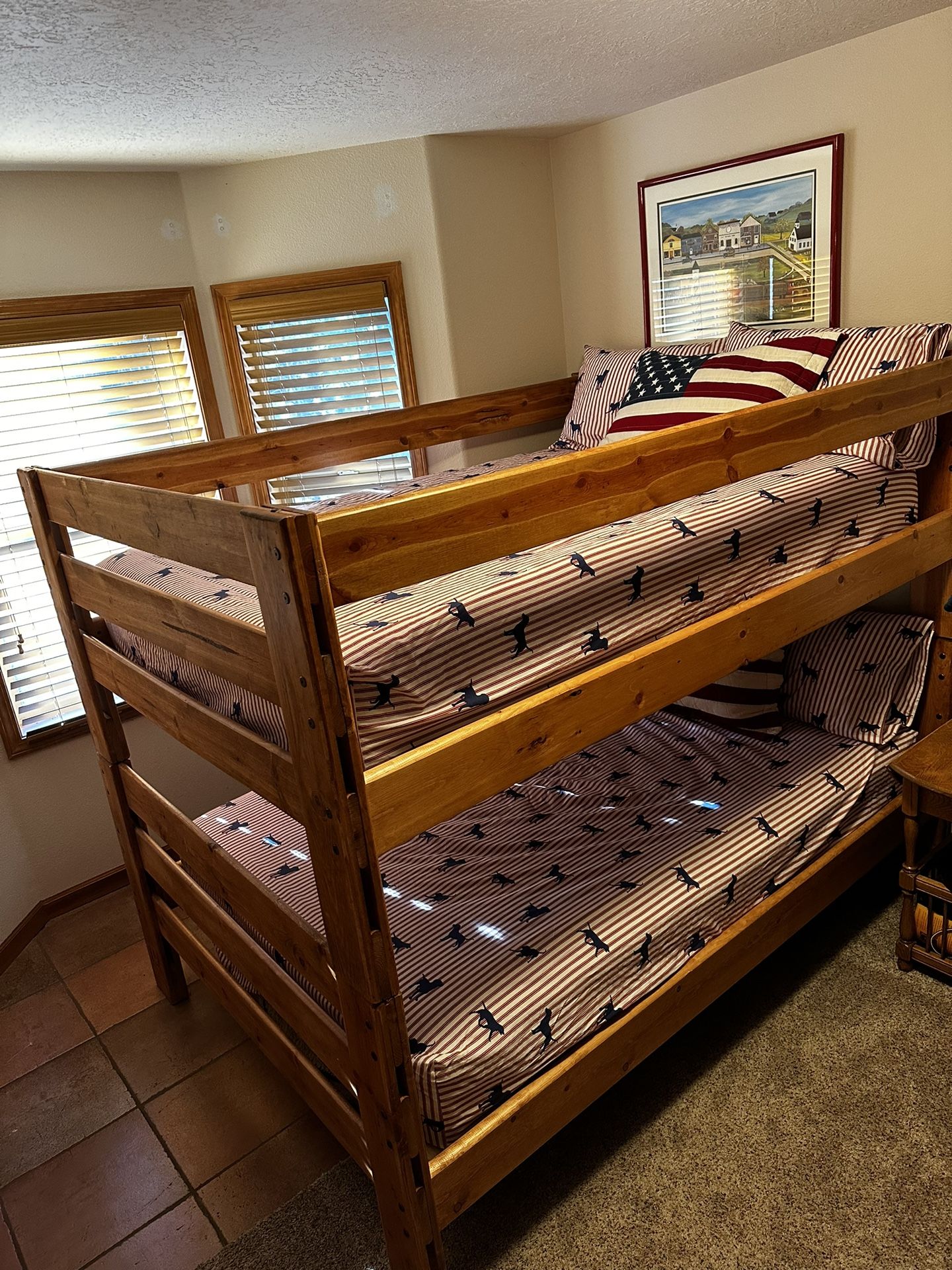LIKE NEW Solid wood Full Over Full Bunk Beds