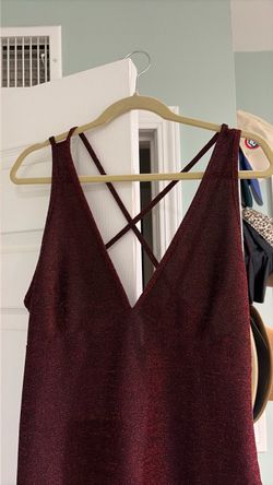 Dark red metallic dress