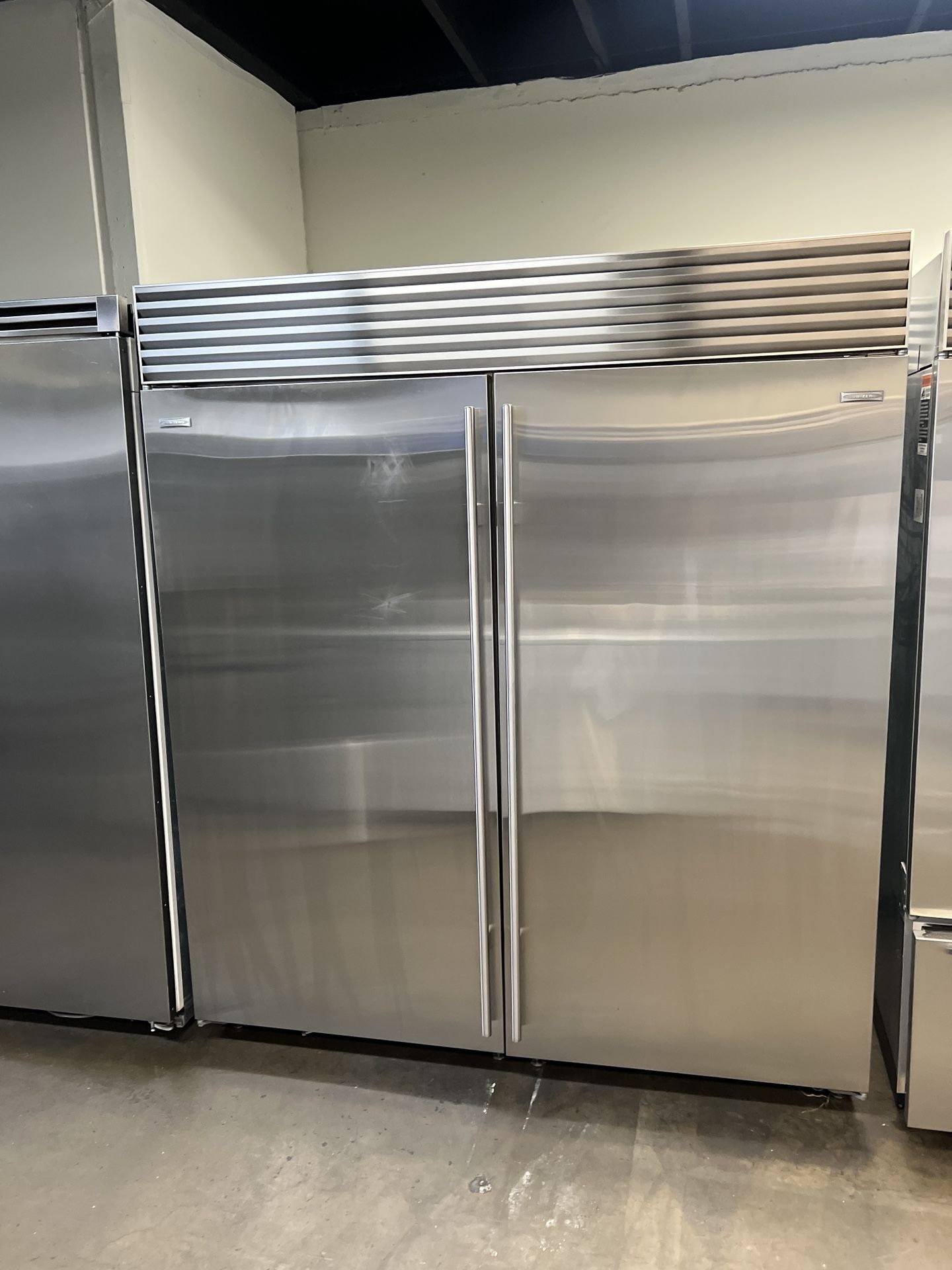 Sub Zero 72”Wide Built In Refrigerator/Freezer Set In Stainless Steel 