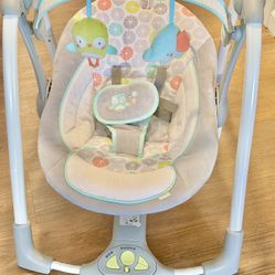 Ingenuity Swing ‘n Go Portable Baby Swing – Hugs & Hoots (Like New)