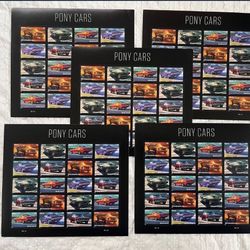  Pony Car Forever Postage Stamps -5 Sheets 