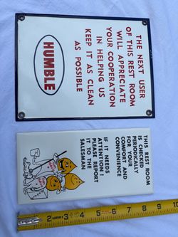 Vintage Gas Station Bathroom Signs