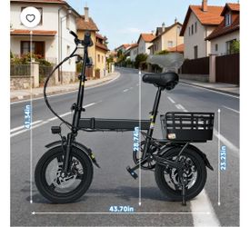 Ebike with 48V 12AH Battery, 14" Folding Ebike, 21MPH ,500W Motor