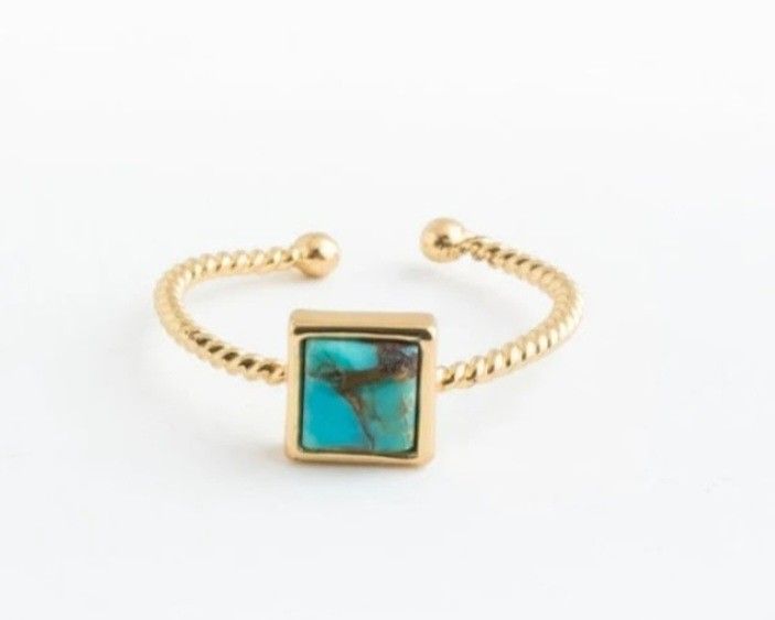 Natural Turquoise Adjustable Ring