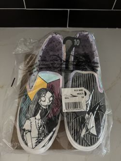 Disney Nightmare Before Christmas Low Top Slip-on Sneakers, Women's Size 10