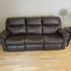Leather Electric Reclining Sofa and Chair