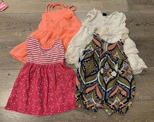 Toddler girls 18-24 months dresses and romper (4 items)