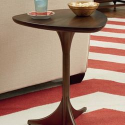 Mid-Century Style Side Table Mila Tripod Stand MCM Bronze Metal Base TV Tray 