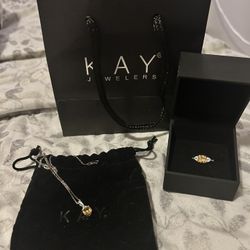 November birthstone matching ring and necklace