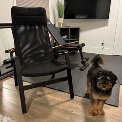 IKEA Black Chair With Covers
