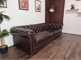 Brown Leather Chesterfield Sofa Free Delivery
