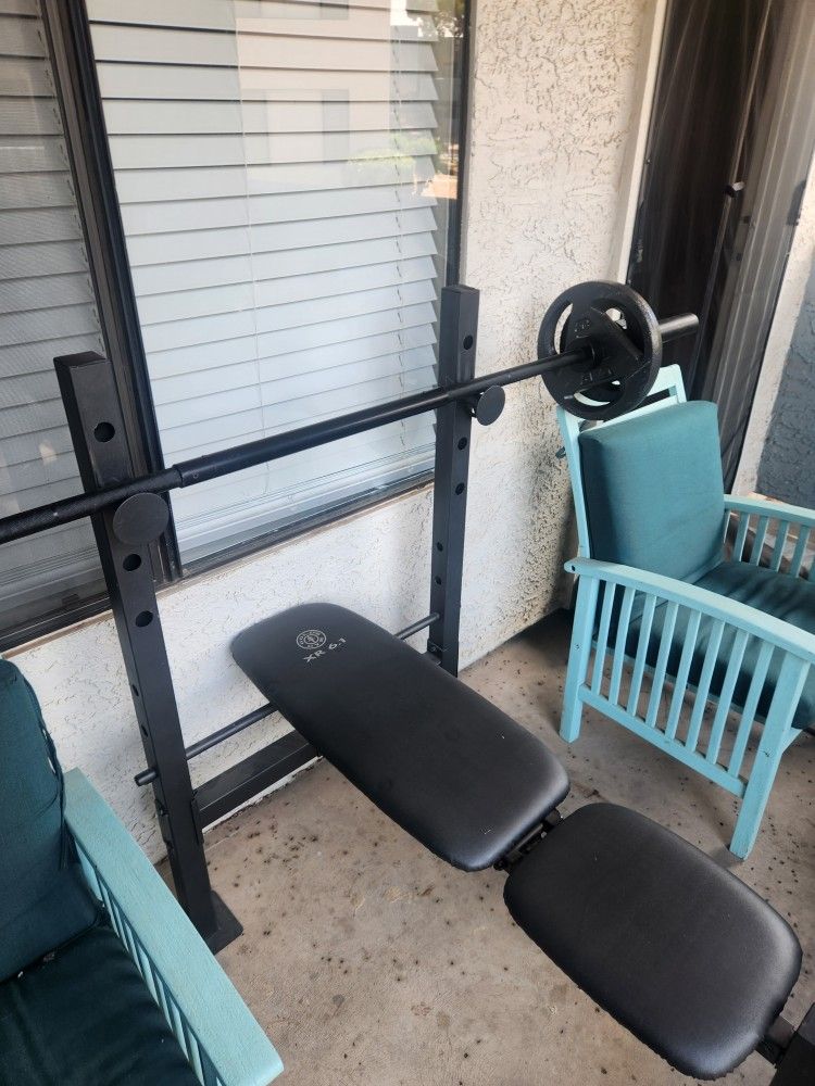 Bench and Weights.
