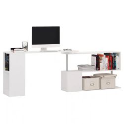 55 Inch L Shaped Computer Desk With Shelves
