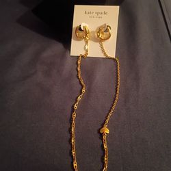 Kate Spade Necklace And Hoop Earrings 