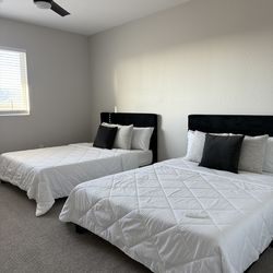 Queen size bed. Mattress