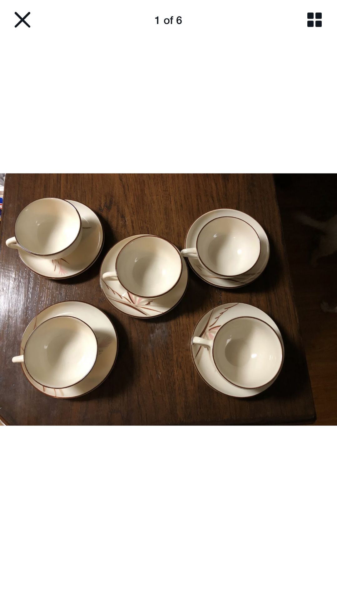 Winfield Ware Handcraft China 10 pieces Tea Cups And Saucers