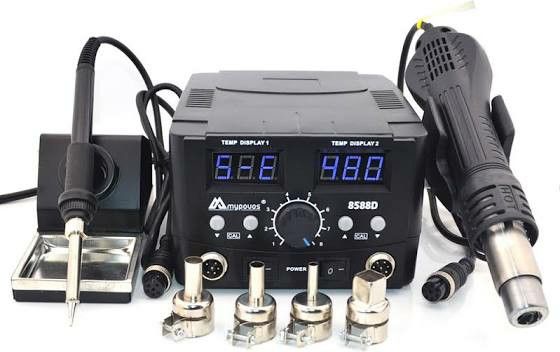 2 IN 1 800W LED Digital Soldering Station Hot Air Gun Rework Station Electric Soldering Iron