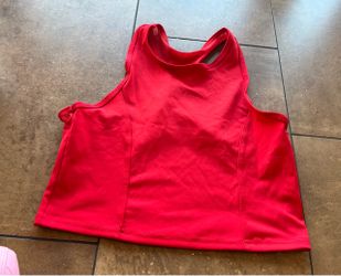 Red Racerback Crop Tank Top