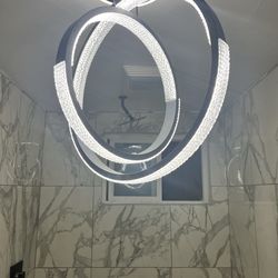 Contemporary Modern LED Chandelier Light Fixture, 2 Rings Pendant