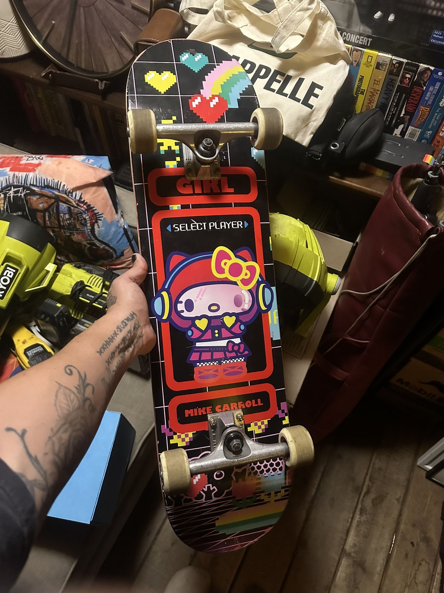 Hello kitty skateboard collab