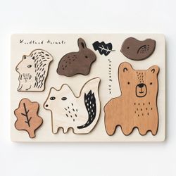 Wooden Puzzle Woodland Animals For Toddlers 