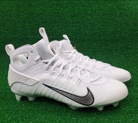 Brand New Nike Huarache 9 Elite Mid LAX Football Cleats White Men Sizes 8, 9, 9.5, 10, 10.5, 11, 11.5, 12, 13