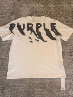 Purple Brand T-Shirt Men’s XL White Cracked Logo Tee NWT