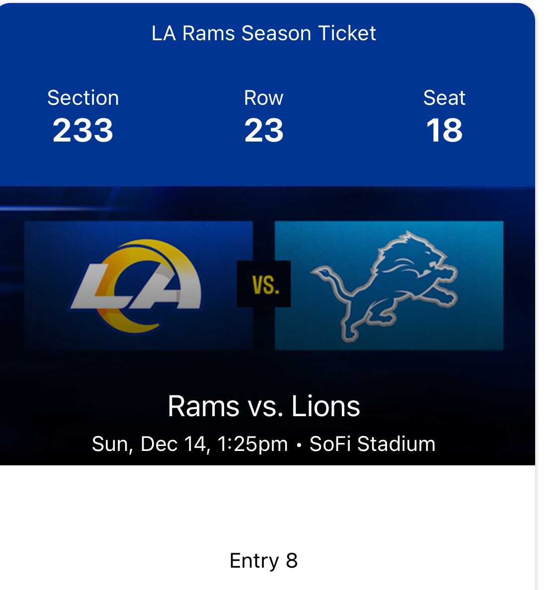 Rams Vs Lions Tickets
