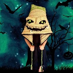 Oogie Boogie Handmade Crochet Halloween Hood