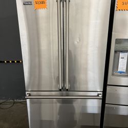 Viking Stainless Steel Three Door refrigerator 