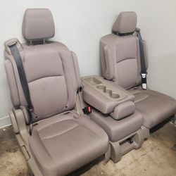 BRAND NEW TAN CLOTH BUCKET SEATS WITH SEATBELTS AND MIDDLE SEAT 