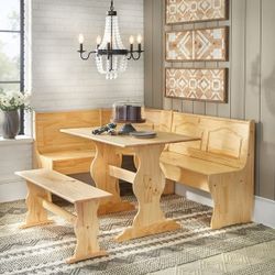 Nook 3-piece Dining Set Solid Pine Wood (New In A Box)