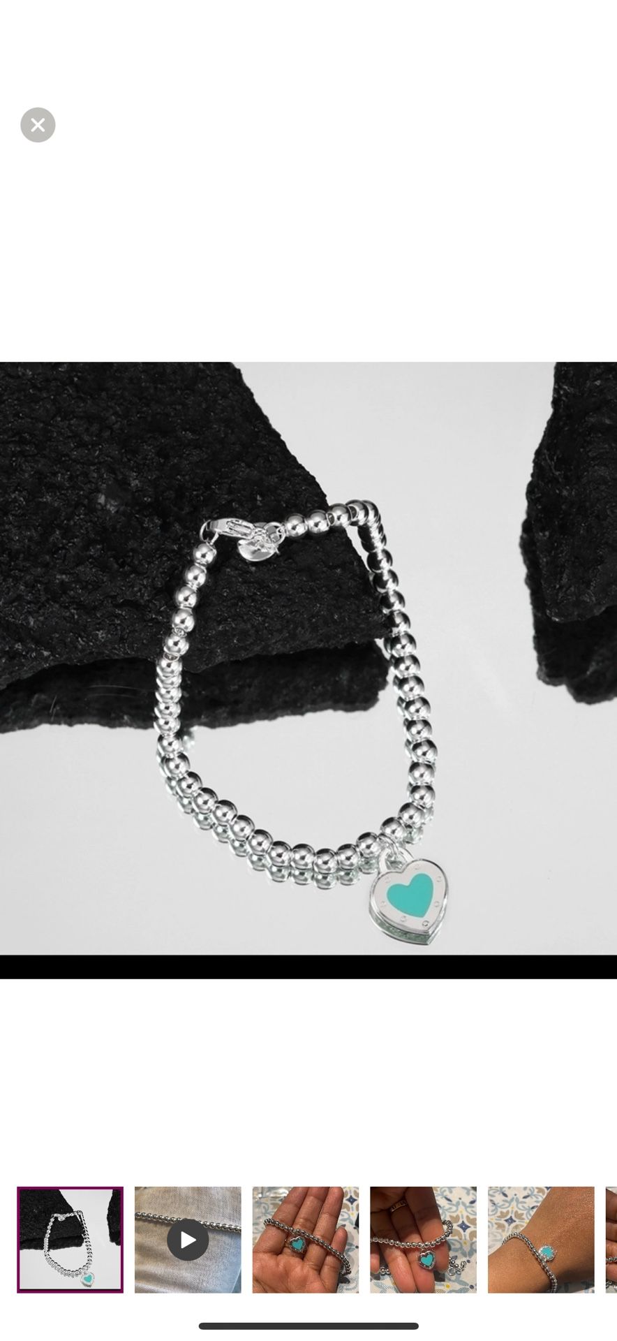 Solid Sterling Silver 925 Turquoise Heart Bracelet