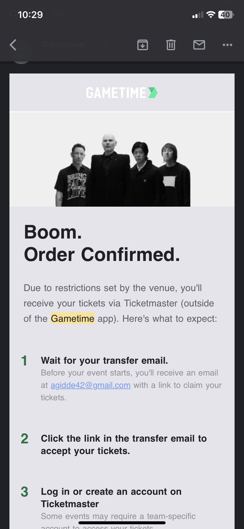 2 Smashing Pumpkins Tickets for Toyota Amphitheater (PIT GA)