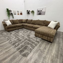 Brown Sectional Couch - Free Delivery 