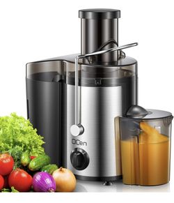 Qcen Juicer Machine, 500W Centrifugal Juicer Extractor with Wide Mouth 3” Feed Chute for Fruit Veget