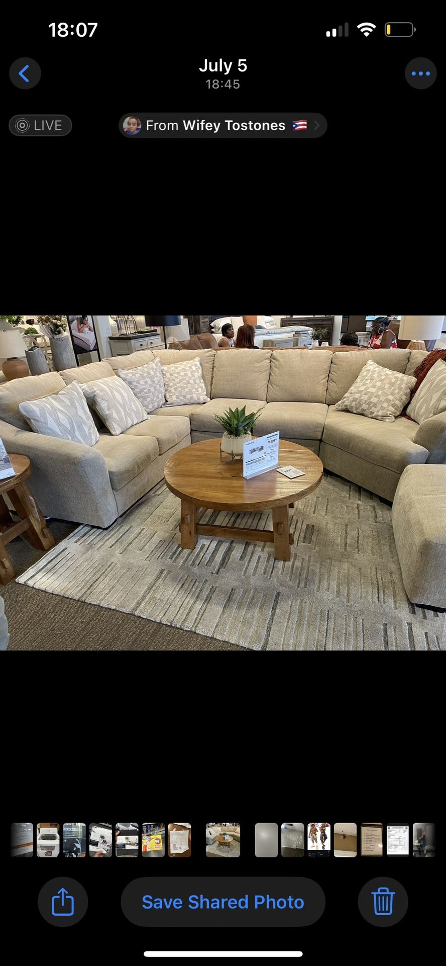 Beige Sectional Couch With Cuddler 