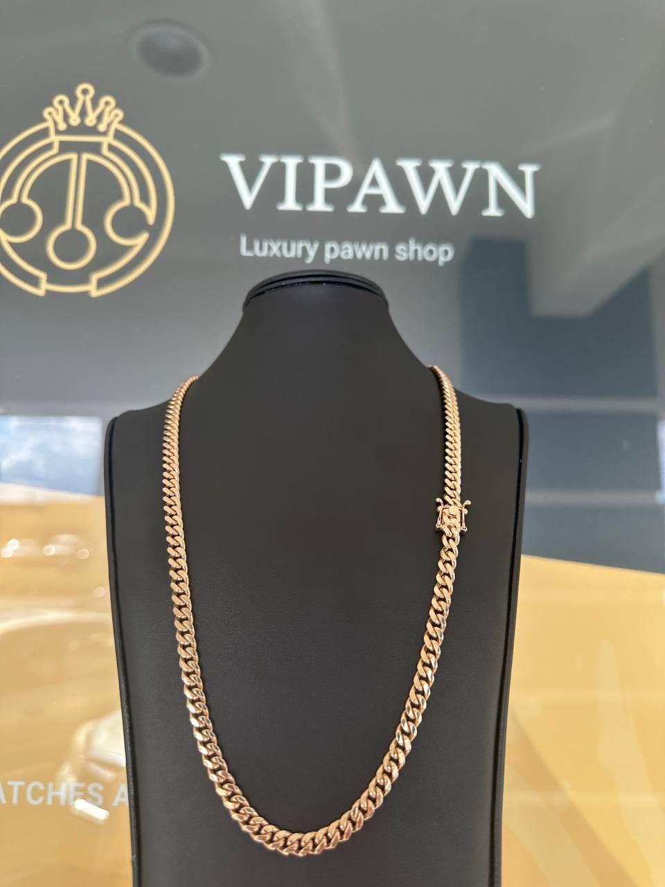10k solid rose gold Cuban chain 22 inches 6mm 50 grams