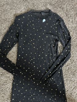 Black and Gold Star Dress ~ XL