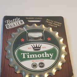 4" X 4" Bottle Buster: Oversized Bottle Cap Shaped Beer Bottle Opener, Fridge Magnet,  Coaster